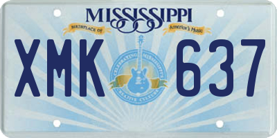 MS license plate XMK637