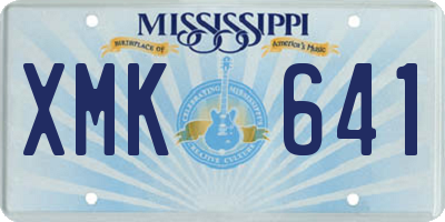 MS license plate XMK641