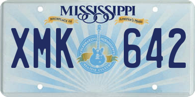 MS license plate XMK642