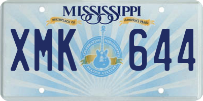 MS license plate XMK644