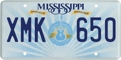 MS license plate XMK650