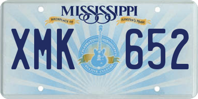 MS license plate XMK652