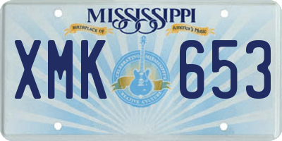 MS license plate XMK653