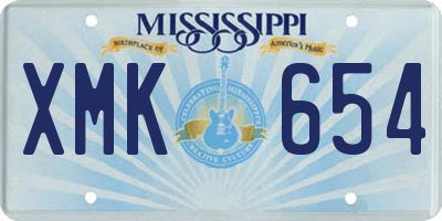 MS license plate XMK654