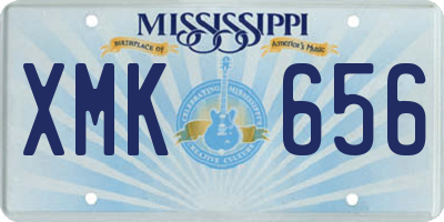 MS license plate XMK656