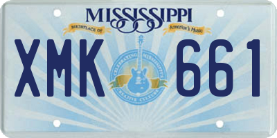 MS license plate XMK661