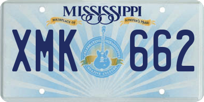 MS license plate XMK662