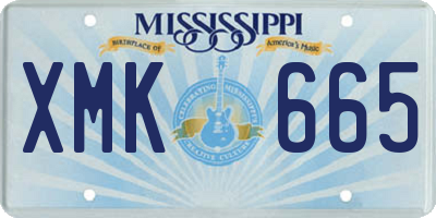MS license plate XMK665