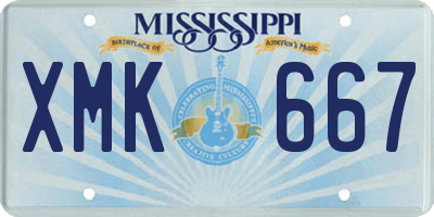 MS license plate XMK667