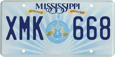MS license plate XMK668