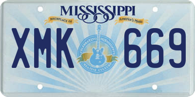 MS license plate XMK669