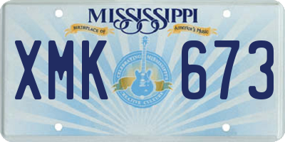 MS license plate XMK673