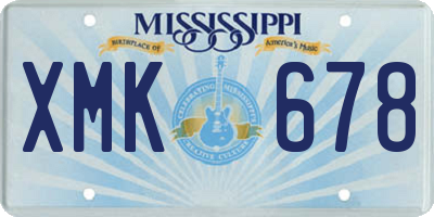 MS license plate XMK678