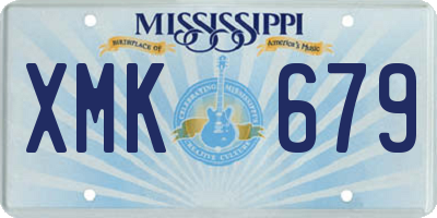 MS license plate XMK679
