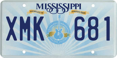 MS license plate XMK681
