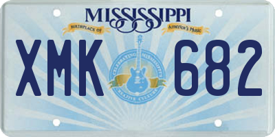 MS license plate XMK682