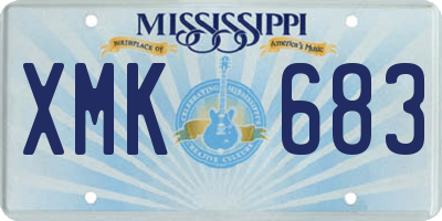 MS license plate XMK683