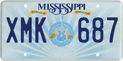 MS license plate XMK687