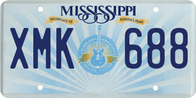 MS license plate XMK688