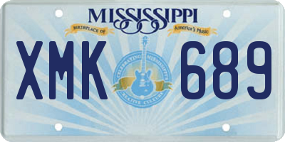 MS license plate XMK689