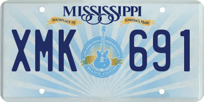 MS license plate XMK691