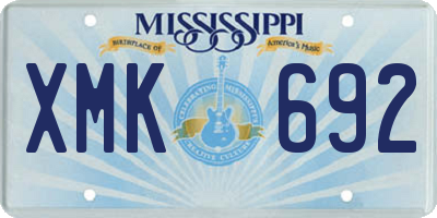 MS license plate XMK692