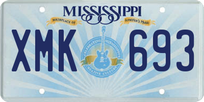 MS license plate XMK693