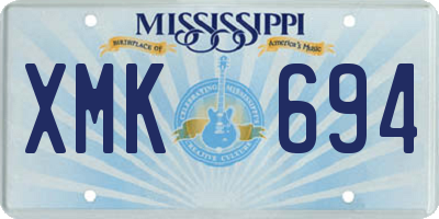 MS license plate XMK694