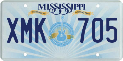 MS license plate XMK705