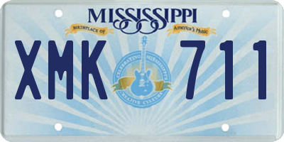 MS license plate XMK711