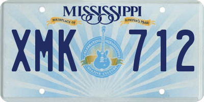 MS license plate XMK712