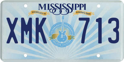 MS license plate XMK713