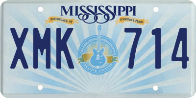 MS license plate XMK714