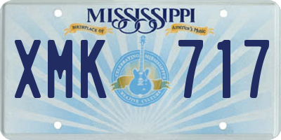 MS license plate XMK717
