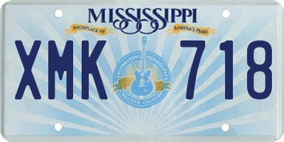 MS license plate XMK718