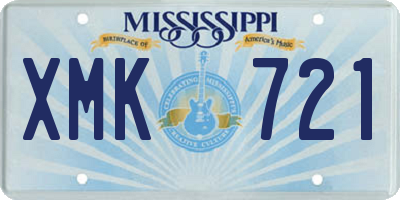 MS license plate XMK721