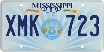 MS license plate XMK723