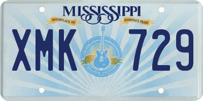 MS license plate XMK729
