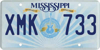 MS license plate XMK733