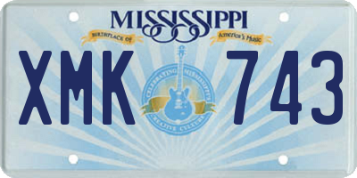 MS license plate XMK743