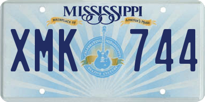 MS license plate XMK744