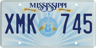 MS license plate XMK745