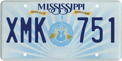 MS license plate XMK751