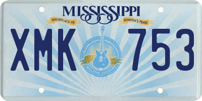 MS license plate XMK753