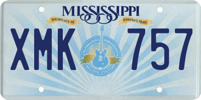 MS license plate XMK757
