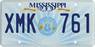 MS license plate XMK761