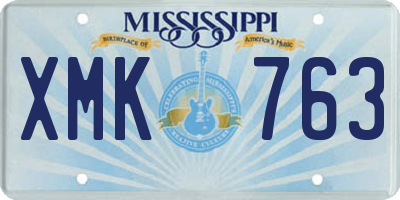 MS license plate XMK763