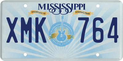 MS license plate XMK764