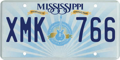 MS license plate XMK766