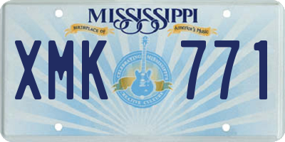 MS license plate XMK771